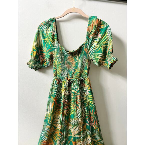 Betsey Johnson green tropical dress women's size small - Picture 2 of 5